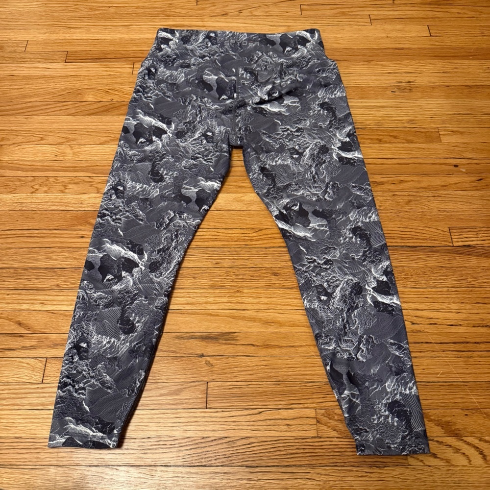 Spyder Active Leggings Women’s Large Gray Black Athletic Pants - Picture 2 of 5
